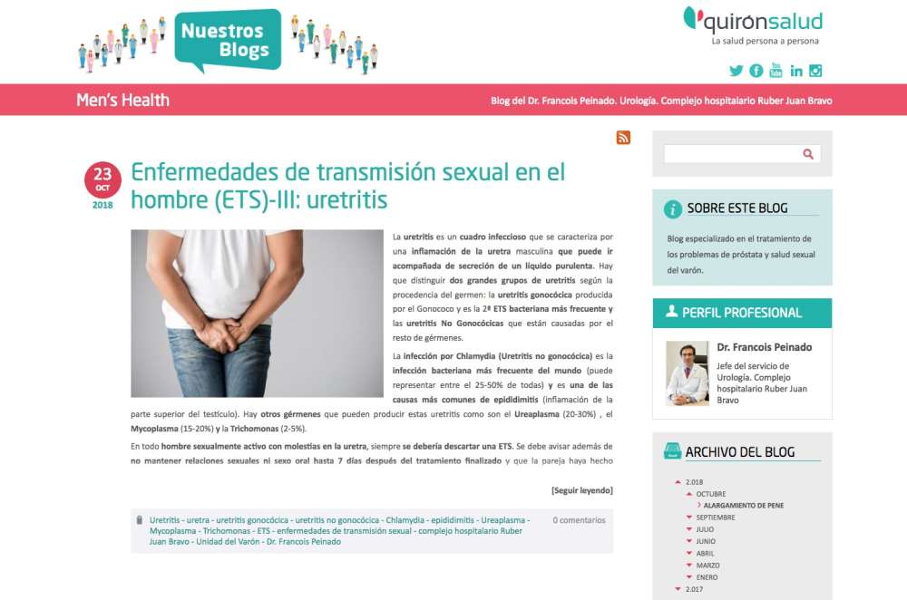 Enfermedades de transmisión sexual en el hombre (ETS)-III: Uretritis