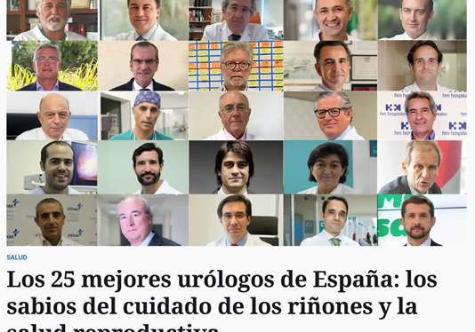 Dr. Peinado: entre los 25 mejores urólogos de España