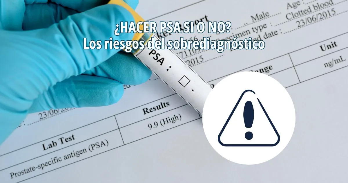pruebas de PSA con signo de precaución