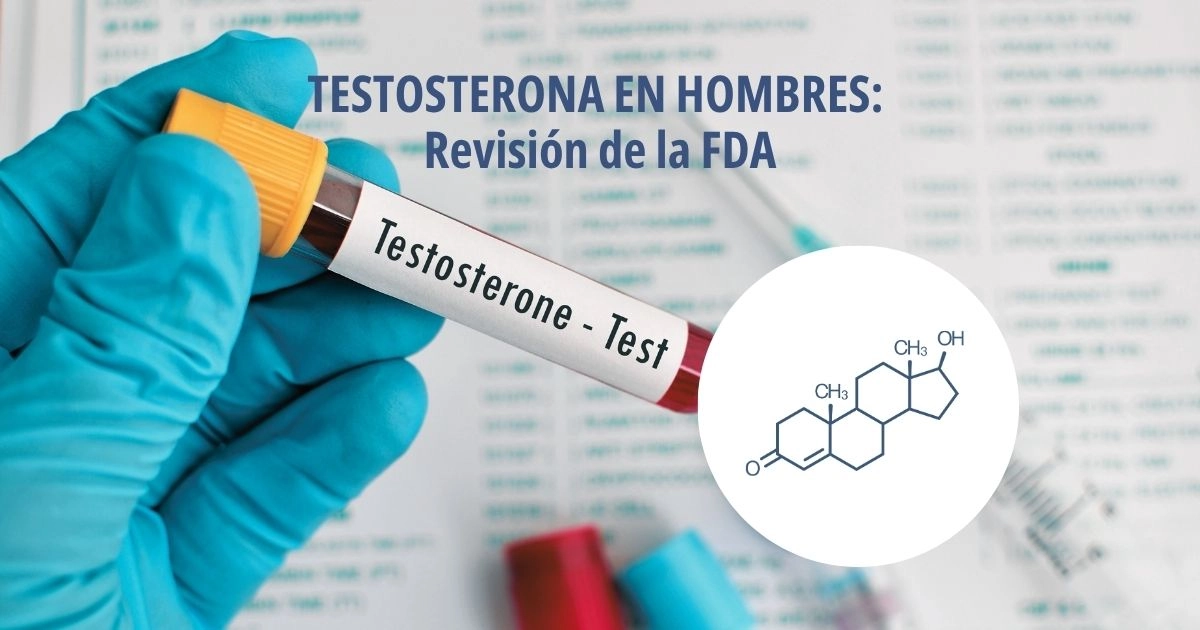 test de testosterona con imagen de la estructura de la hormona